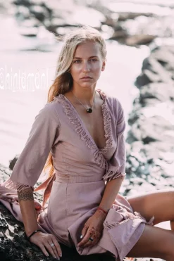 Wrap Boho Dress / Dusty Rose