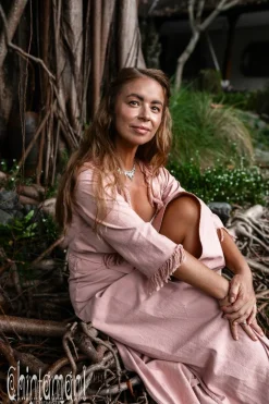 Wrap Boho Dress / Dusty Rose