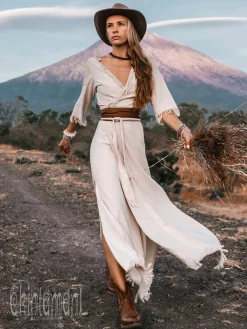 Wrap Boho Dress / Off White